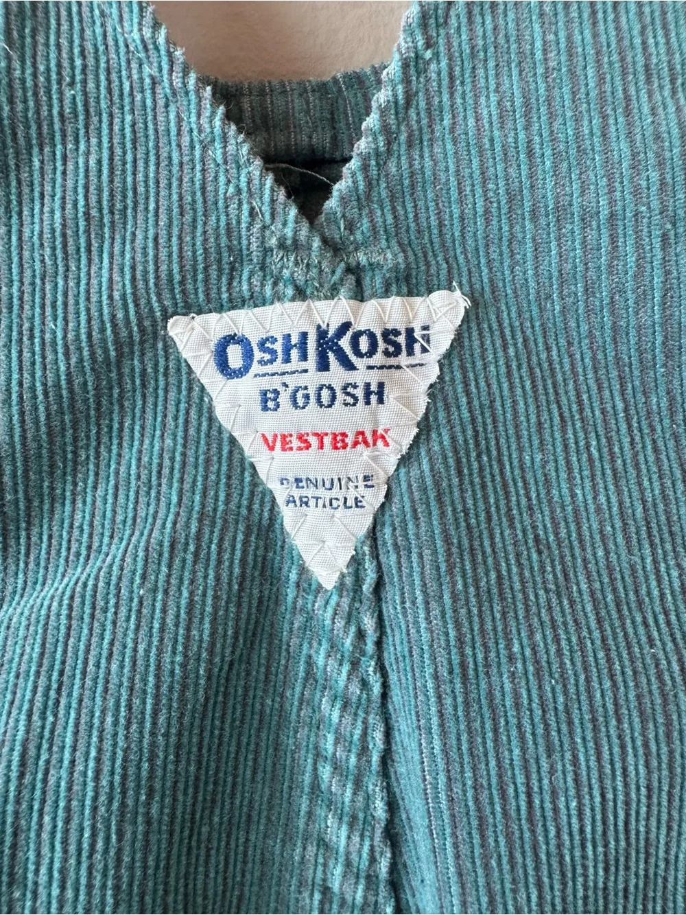 Vintage 1990s Osh Kosh B’Gosh Light Corduroy Green Pinstripe Overalls‎ Size 6
